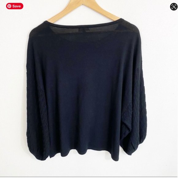 100% Merino Wool Garnet Hill Balloon SleeveSweater - Picture 3 of 6